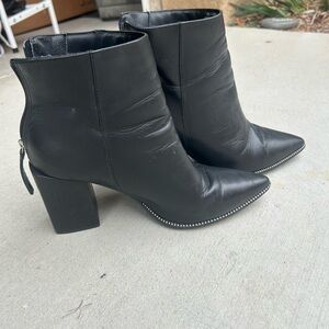 Steve Madden Black Ankle Booties with Chunky Heel